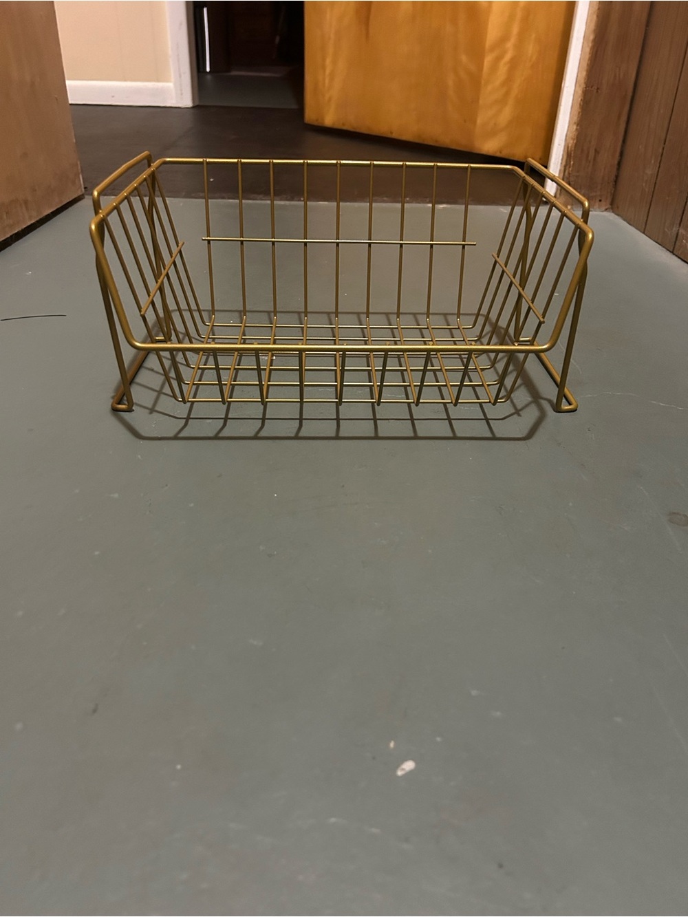 Gold Wire Storage Basket - Modern Home Accent